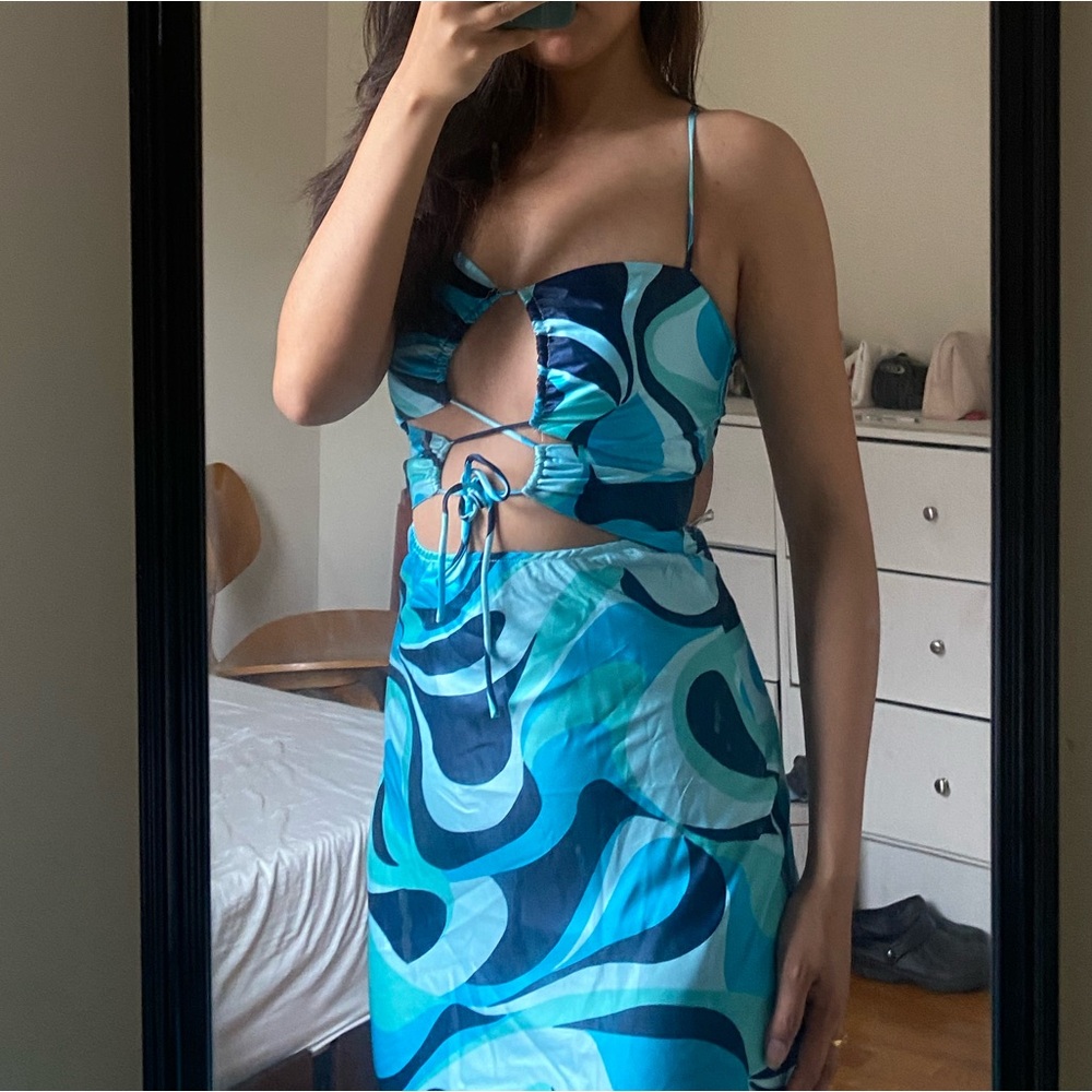 Princess Polly Mayia Midi Dress Blue dress US 2
